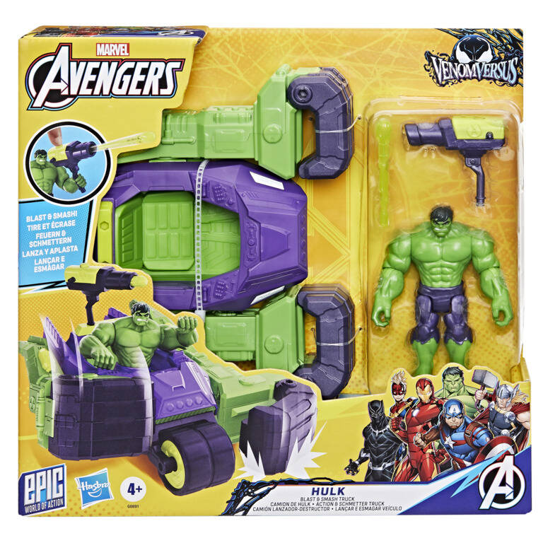 Marvel Avengers Venom Versus Epic World of Action Hulk Blast & Smash Truck