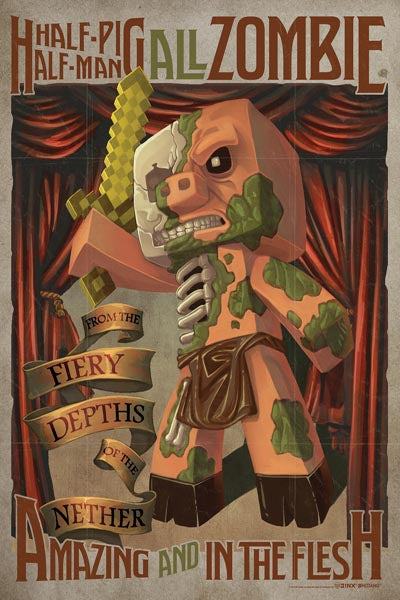 Minecraft - Half Pig Half Man Poster (610 x 915)