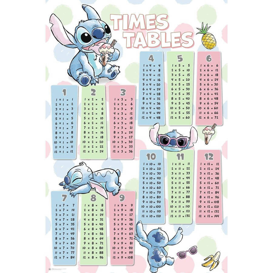 Lilo & Stitch - Times Tables Poster (610 x 915)