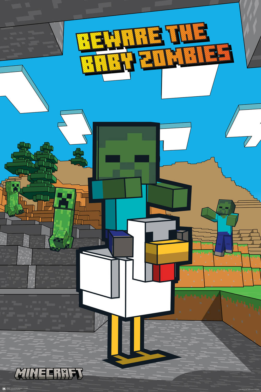 Minecraft - Chicken Jockey Poster (610 x 915)