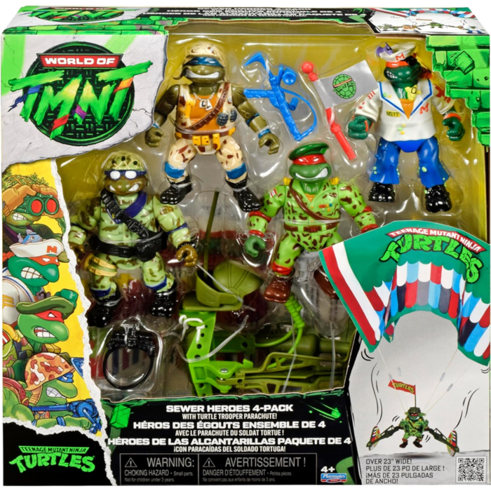 TMNT Military Classic Sewer Heroes w/Parachute Figures 4 Pack (WSL)