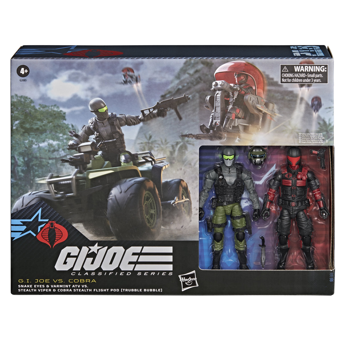G.I. Joe Classified Series #218, Snake Eyes & Varmint ATV Vs. Stealth Viper & Cobra Stealth Flight Pod (Trubble Bubble) (Limited Stock Available, On Manual Allocation)