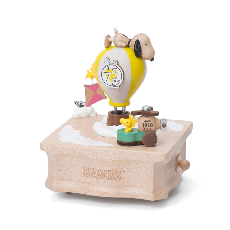 Snoopy 75th (Hot Air Balloon & Propeller) - Music Round & Round Music Box