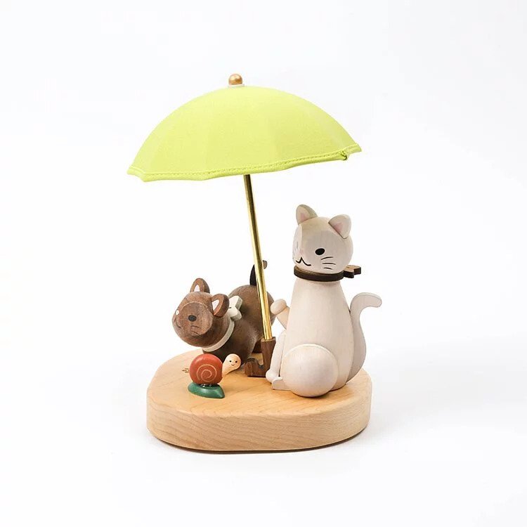 Cat Umbrella - Wooden Ambiance Light