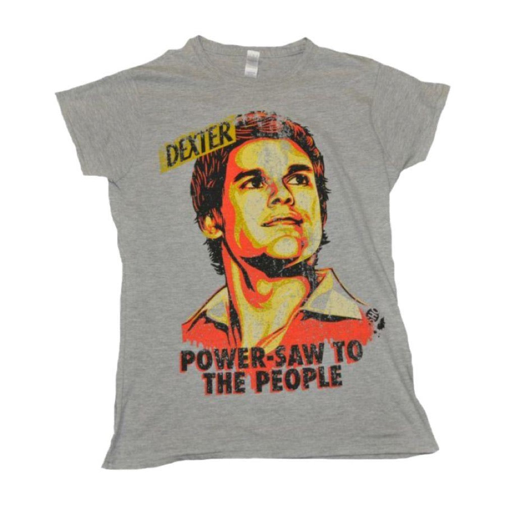 Dexter – Power-Saw Grey Marle Female T-Shirt XL