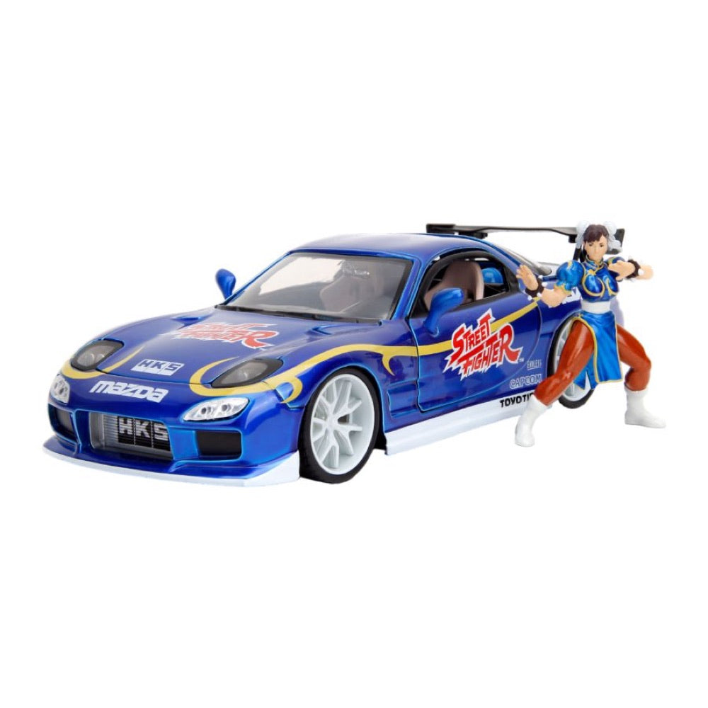 Street Fighter – Mazda RX-7 (1993) 1:24 Scale with Chun-Li Figure