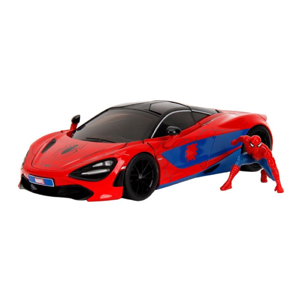 Hollywood Rides – Spider-Man with McLaren 720S 1:24 Scale Diecast Vehicle Set