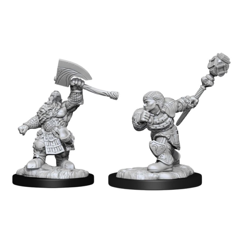 Magic the Gathering – Unpainted Miniatures: Dwarf Fighter & Dwarf Cleric