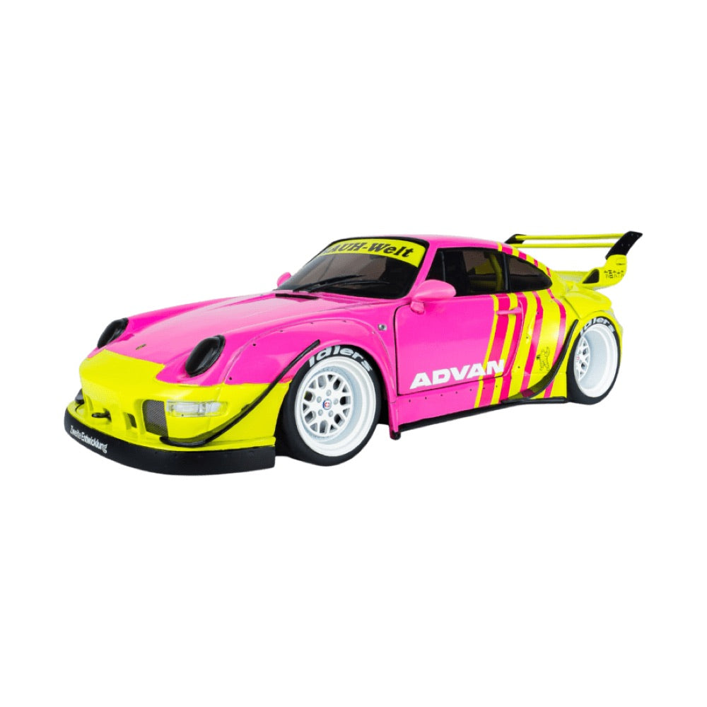 Solido – 1:18 2024 Porsche 911 997 RWB Pink & Yellow Diecast Vehicle
