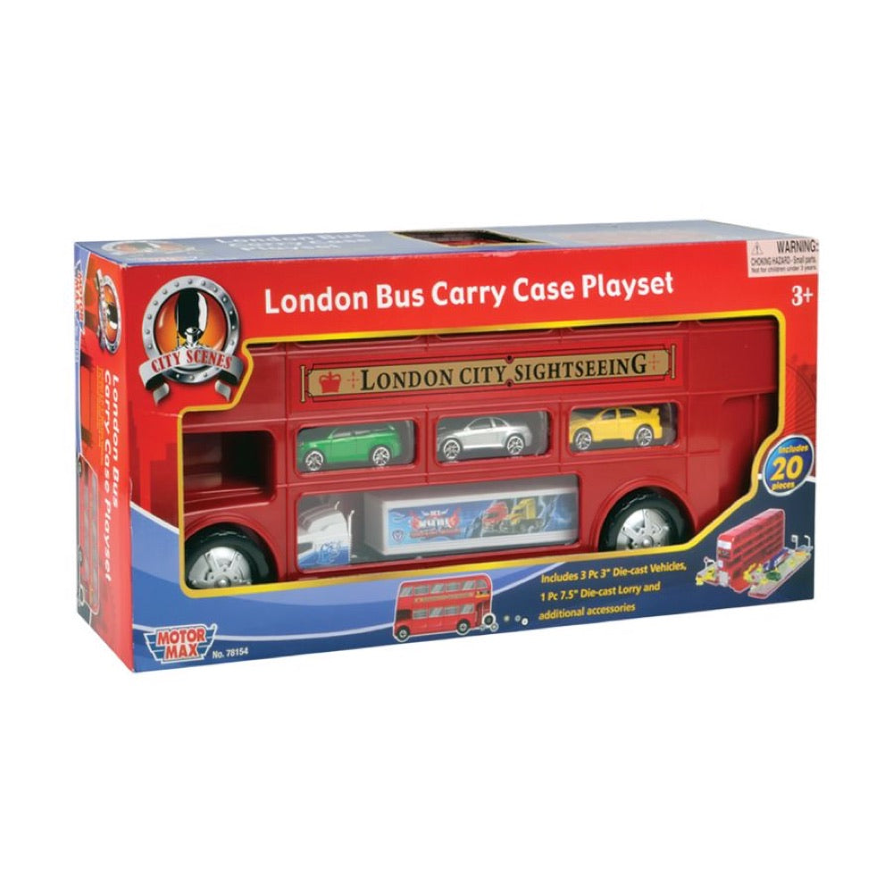 City Scenes – London City Sightseeing Bus Carry Case with Die-Cast Vehicles