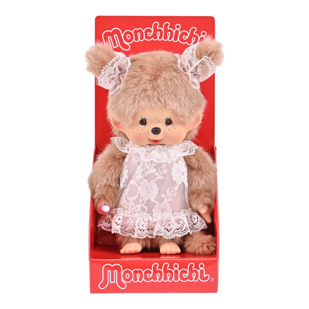 Monchhichi – White Lace Beige Girl Plush Doll
