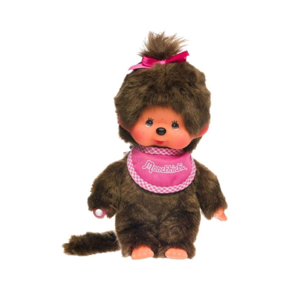 Monchhichi – Classic Pink Bib Girl Plush Doll