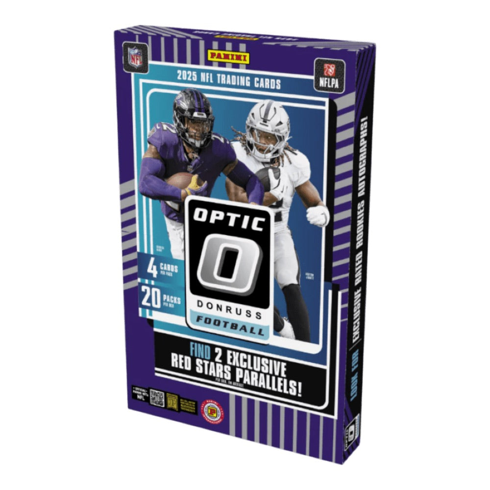 NFL – 2025 Donruss Optic FB Hobby International Hobby Trading Cards (Display of 20)