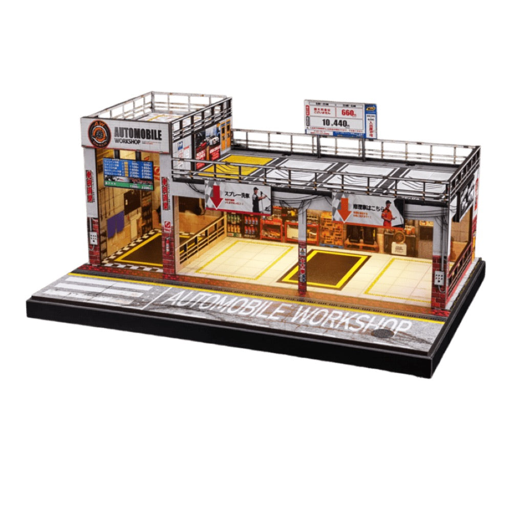1:64 Diorama – Two Storey Automobile Workshop Scene