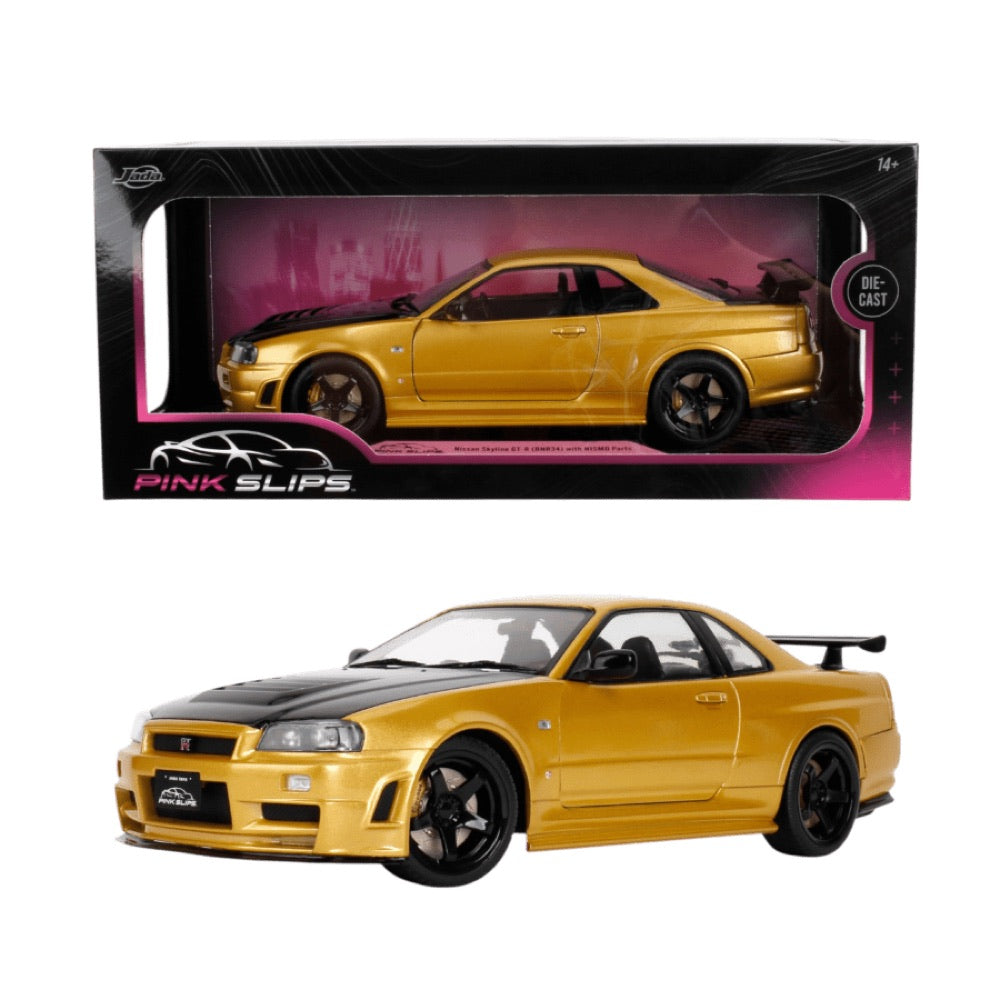 Pink Slips – 1:18 Nissan Gtr R34 Ztune Gold Diecast Vehicle