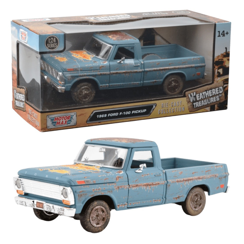 Weathered Treasures – 1:24 1969 Ford F-100 Pickup Diecast Vehicle