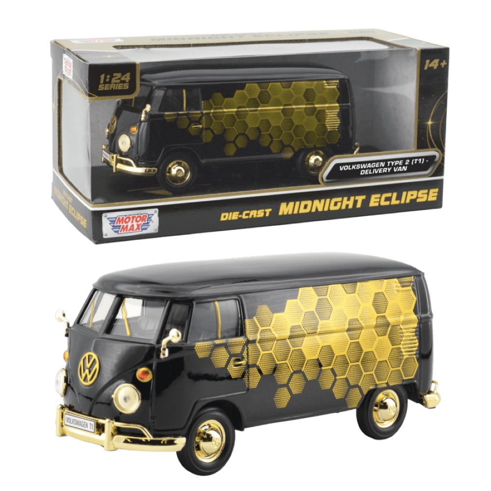 Midnight Eclipse – 1:24 Volkswagen Type 2 (T1) Delivery Van Diecast Vehicle
