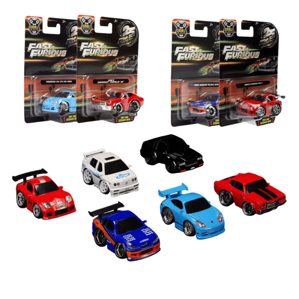 Fast & Furious – 1:43 Small Blocks Diecast Vehicle Wave 2 Assortment (Display of 6)