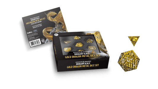 MDG D&D Dragon Scale Metal Dice Set: Gold (ON SALE)