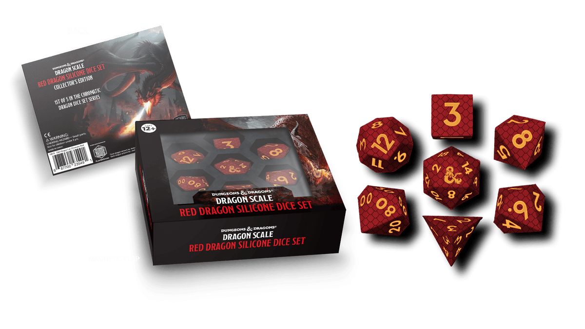 MDG D&D Dragon Scale Silicone Dice Set: Red