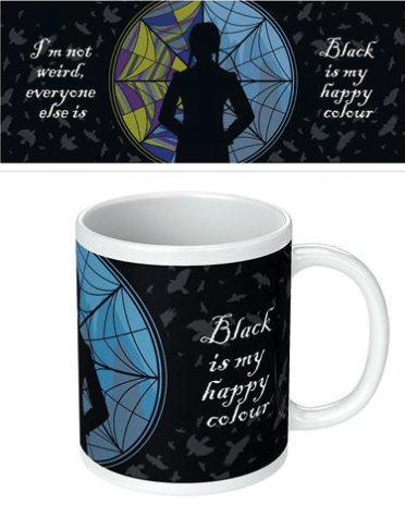 Wednesday - Black is my Happy Colour - White Mug