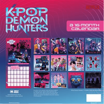 K-POP Demon Hunters 2026 Square Wall Calendar (WSL)
