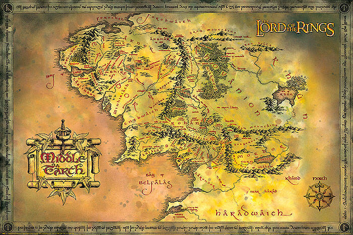Lord Of The Rings - Map Poster (610 x 915) (WSL)