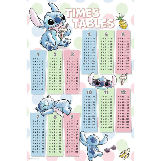 Lilo & Stitch - Times Tables Poster (610 x 915)