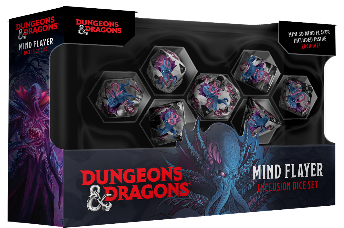 D&D Monsters Resin Inclusion Dice Set: Mind Flayer