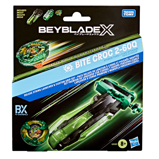 Beyblade X Deluxe String Launcher with Custom Grip & Right-Spinning Top Toy