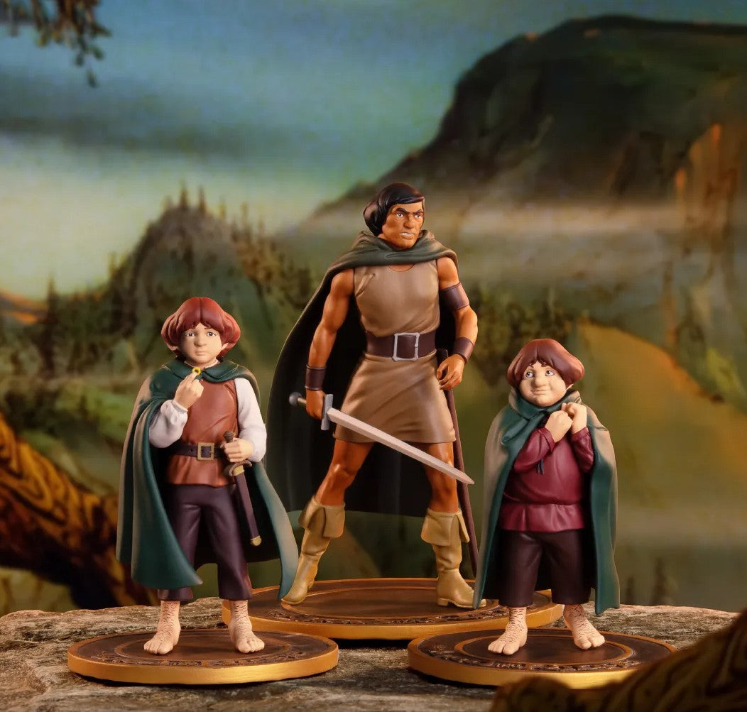 The Lord of the Rings Animated Film PVC Figure Set: Frodo, Aragorn & Samwise