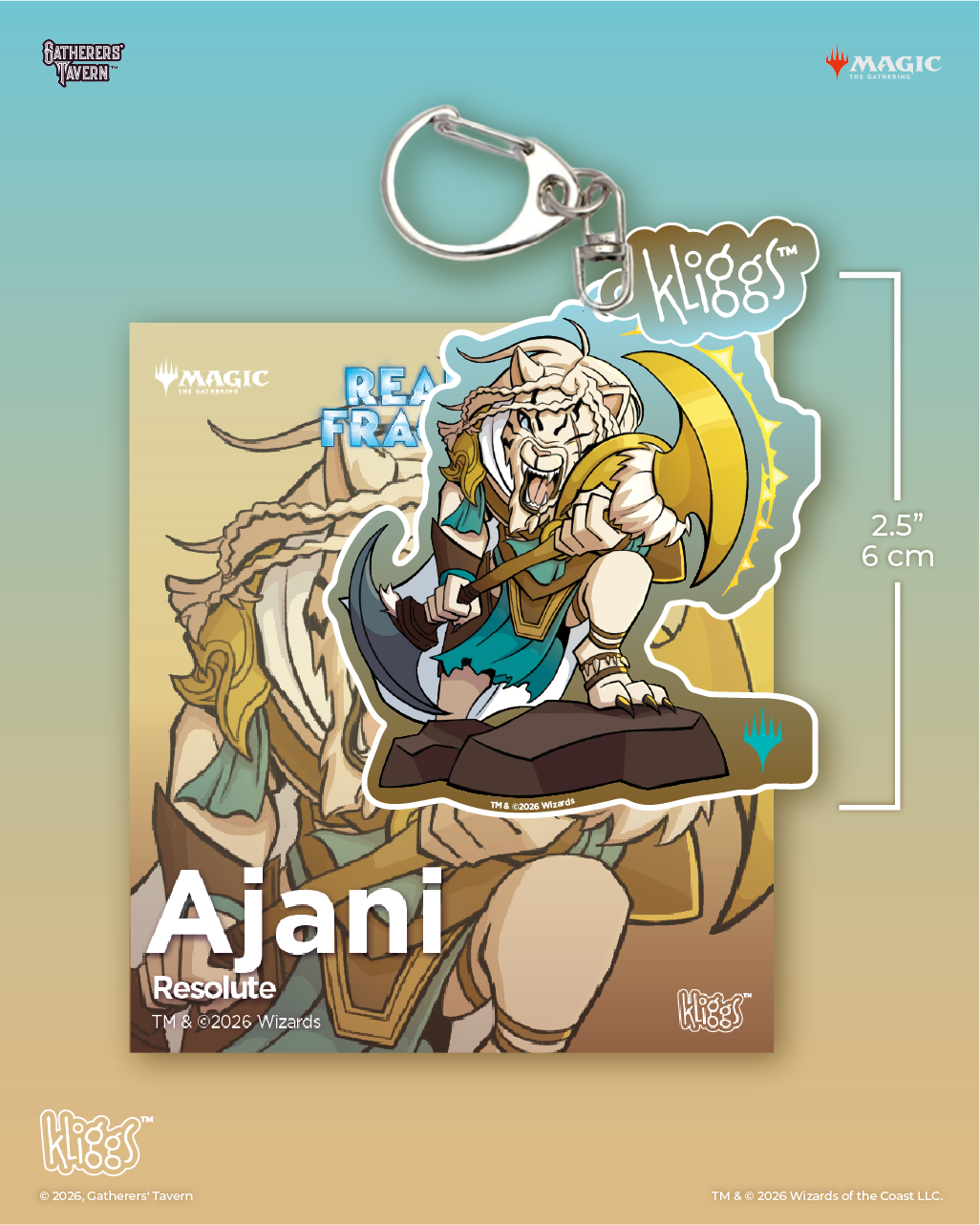 Gatherers' Tavern - Kliggs Keychain - Ajani Resolute (Reality Fracture)