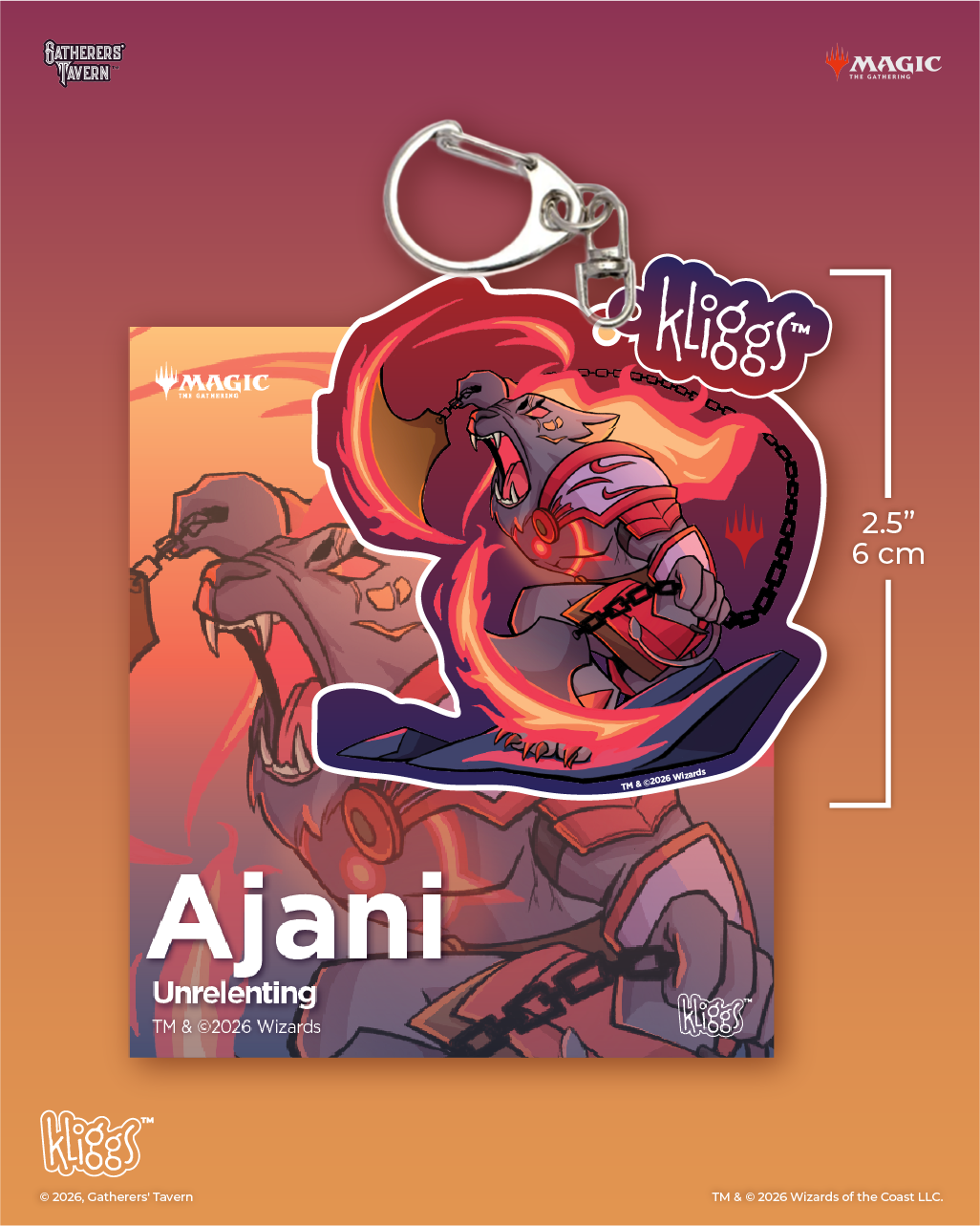 Gatherers' Tavern - Kliggs Keychain - Ajani Unrelenting (Reality Fracture)