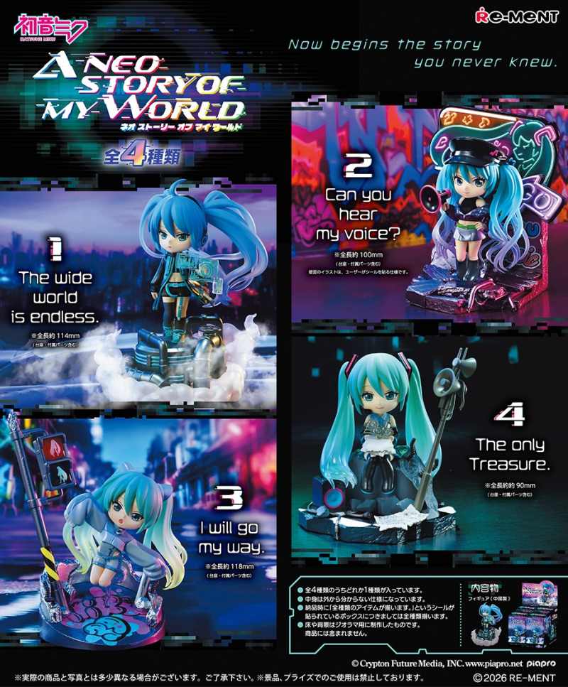 [Re-Ment] Hatsune Miku: A NEO STORY OF MY WORLD 700045 Blind Box - 4pcs