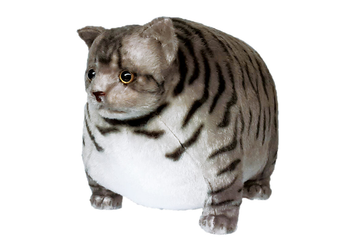 Fat Cat Plushie - Silver Tabby