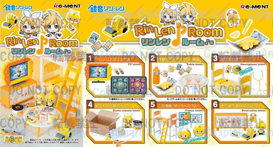 [Re-Ment] HATSUNE MIKU RIN & LEN Room 208336 Blind Box - 6pcs