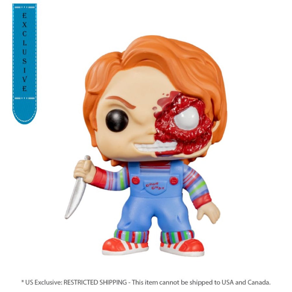 Child’s Play 3 – Chucky Half Battle Damaged US Exclusive Pop! Vinyl