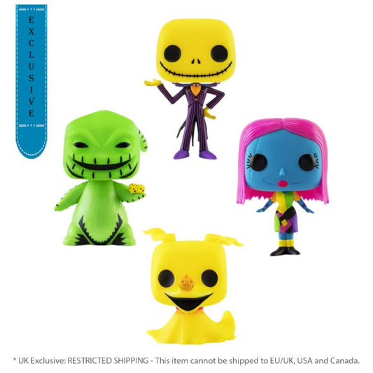 The Nightmare Before Christmas – Blacklight UK Exclusive Pop! Vinyl 4-Pack [RS]