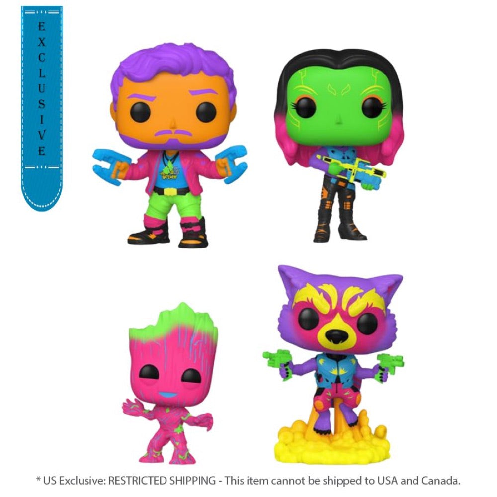 Guardians of the Galaxy: Vol 2 – US Exclusive Blacklight Pop! 4-Pack [RS]