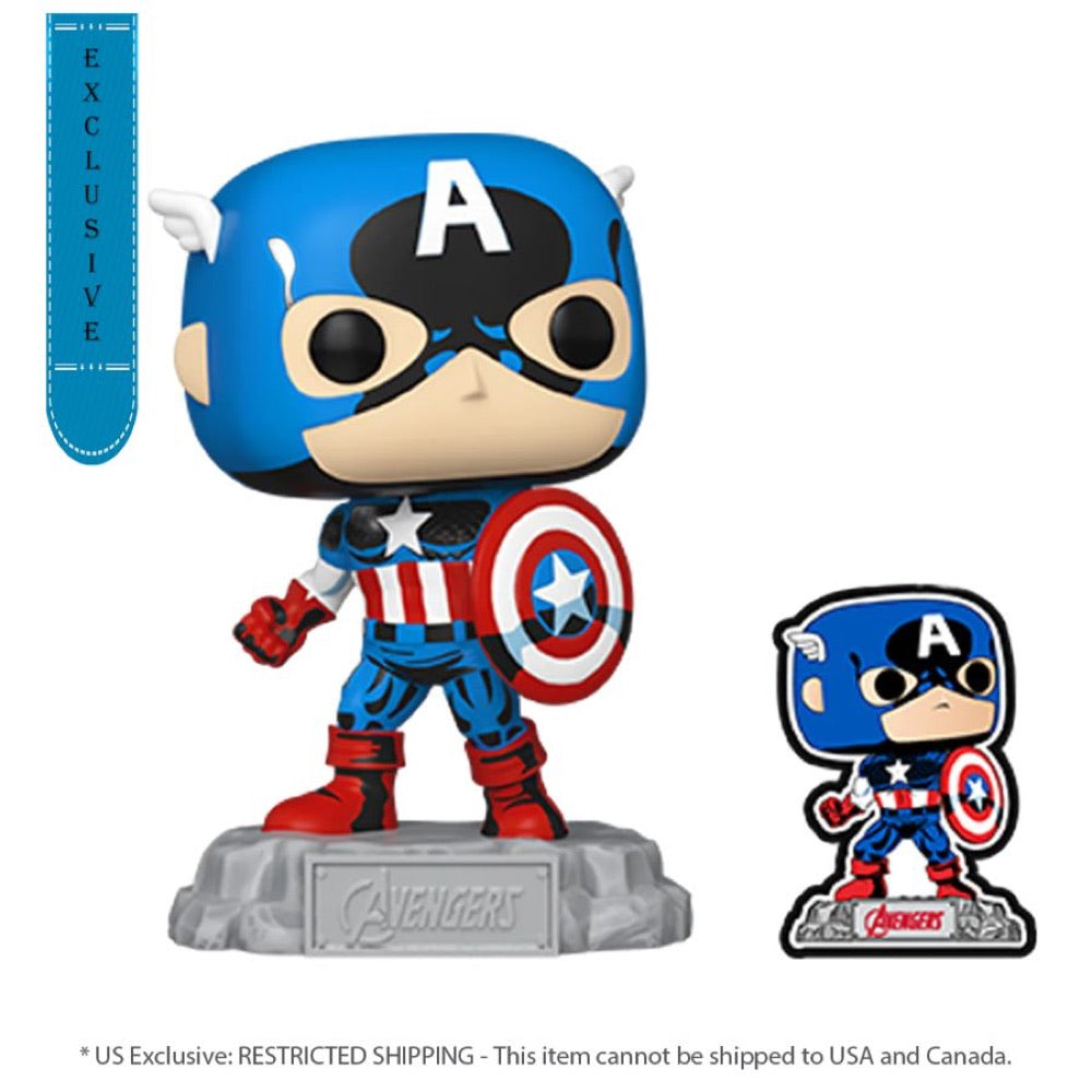 Marvel Comics – Captain America 60th Anniversary (with Pin) US Exclusive Pop! Vinyl [RS]