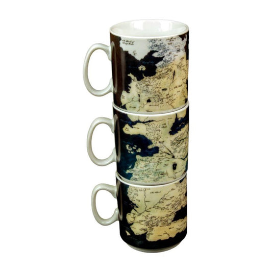 A Game of Thrones – Stacked Westeros Map Mug Set