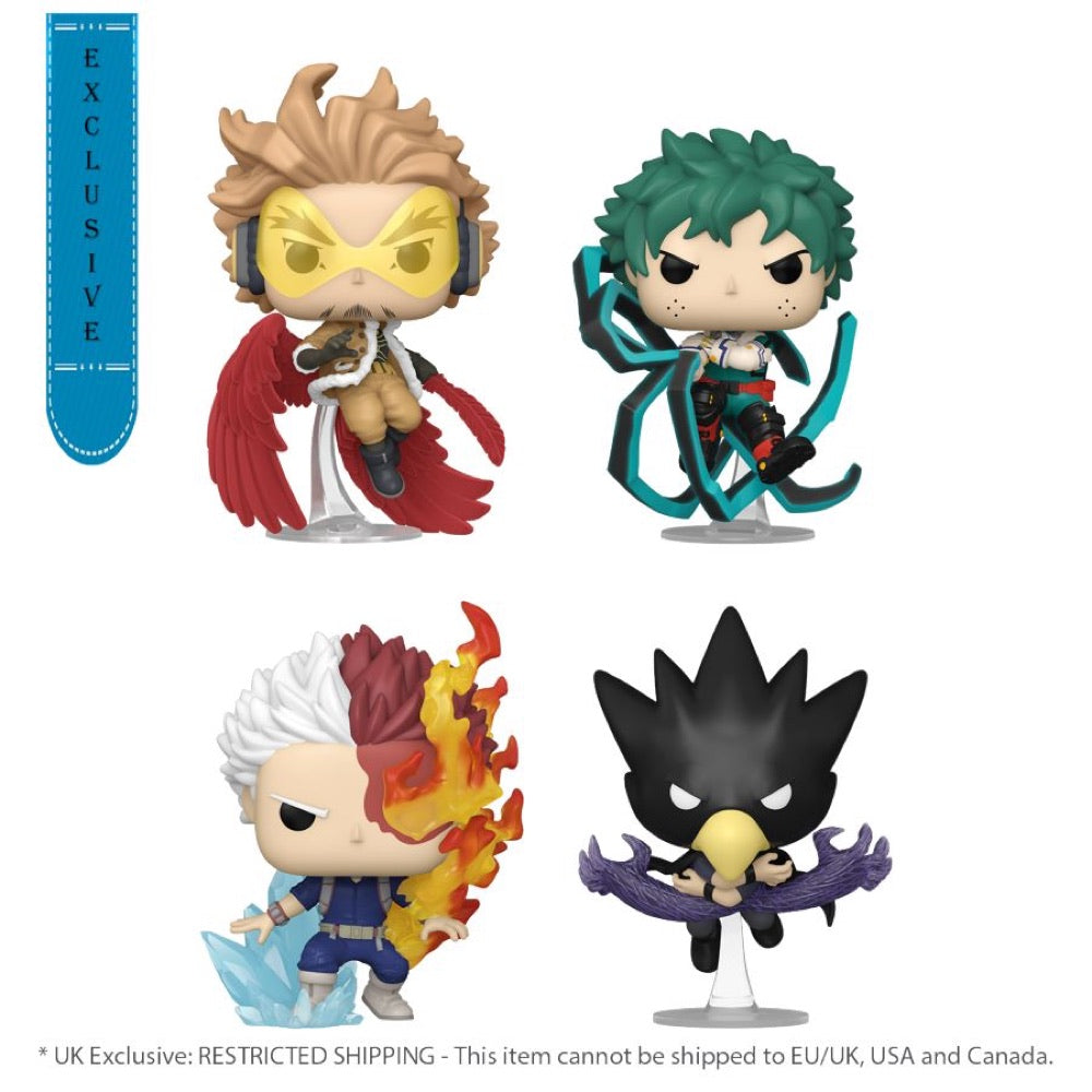 My Hero Academia – Hawks, Midoriya, Todoroki, Tokoyami US Exclusive Flocked Pop! 4-Pack [RS]