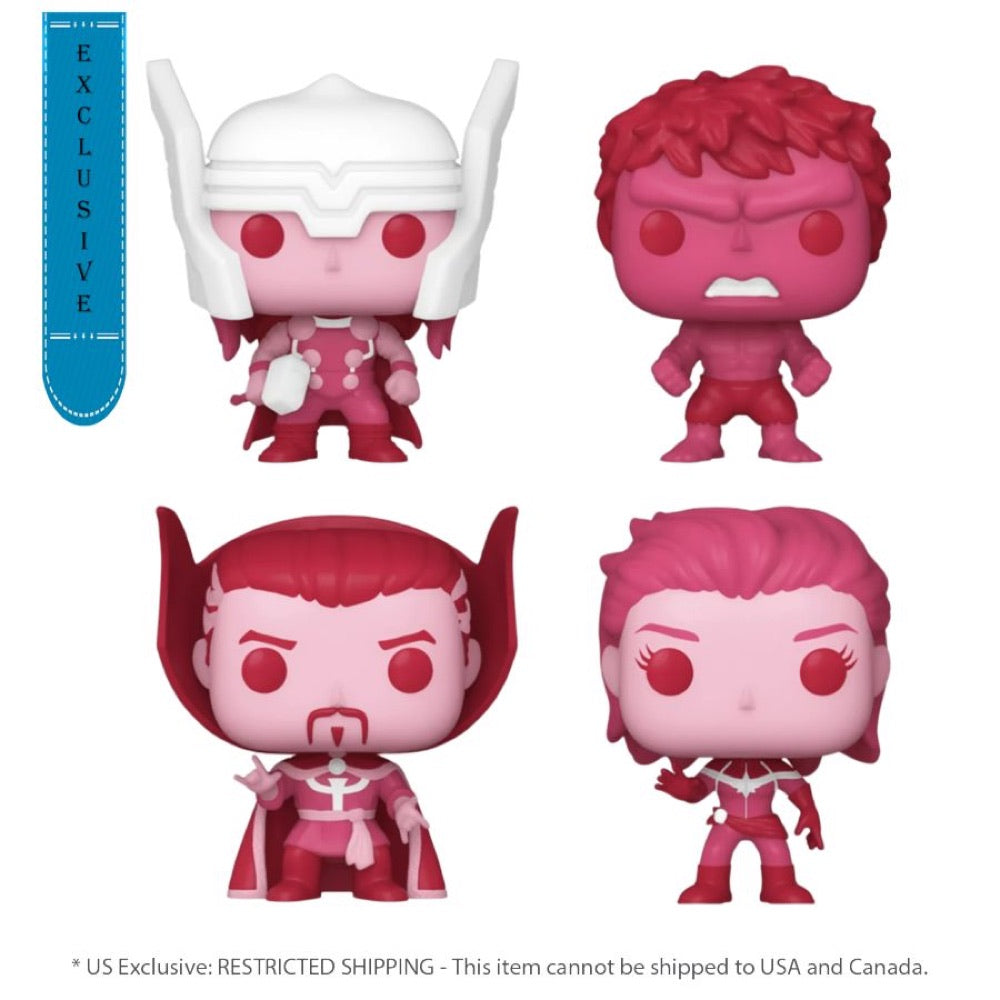 Marvel Comics: Valentines 2024 – Pink US Exclusive Pocket Pop! 4-Pack Heart Box [RS]