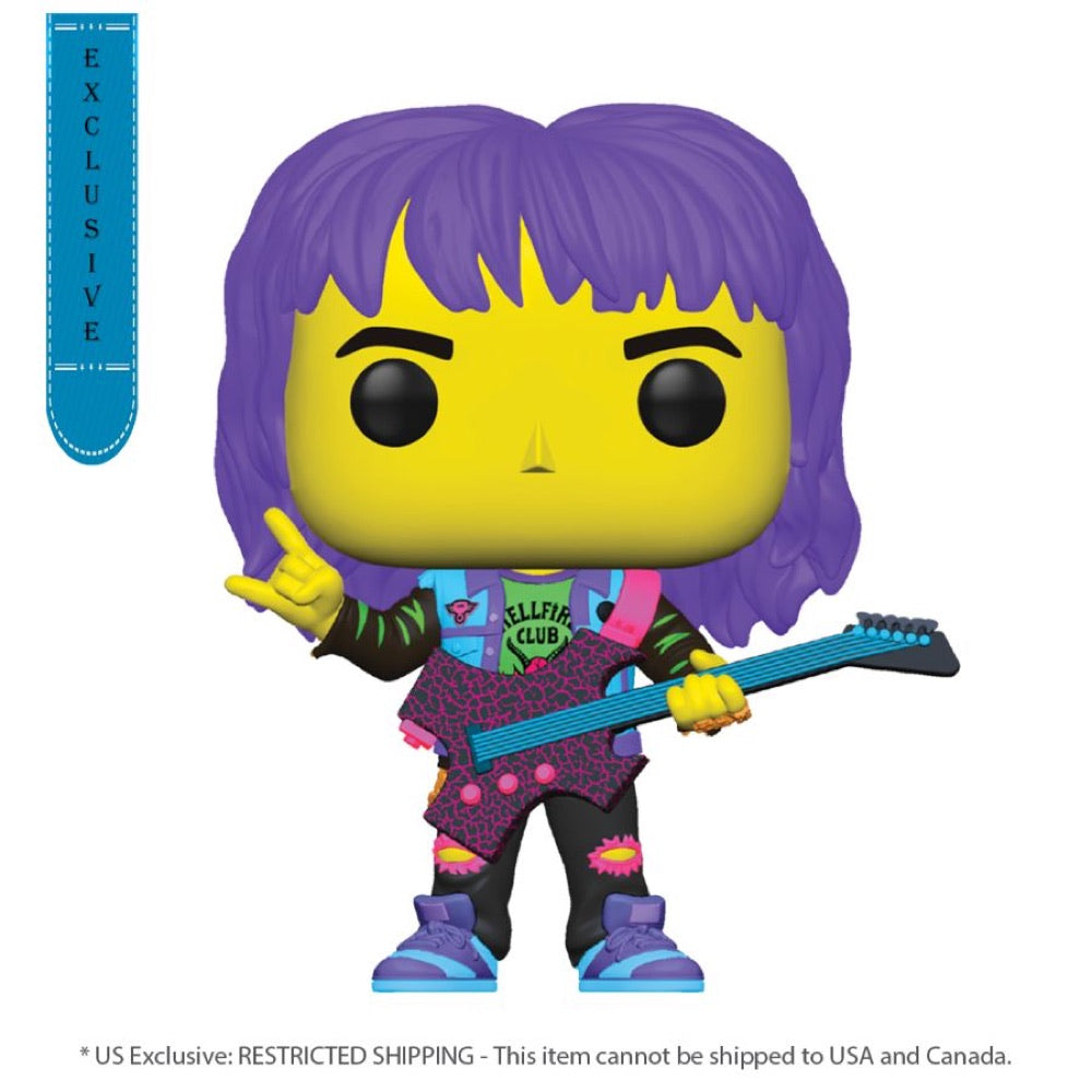 Stranger Things – Eddie with Guitar US Exclusive Blacklight Pop! Vinyl [RS]
