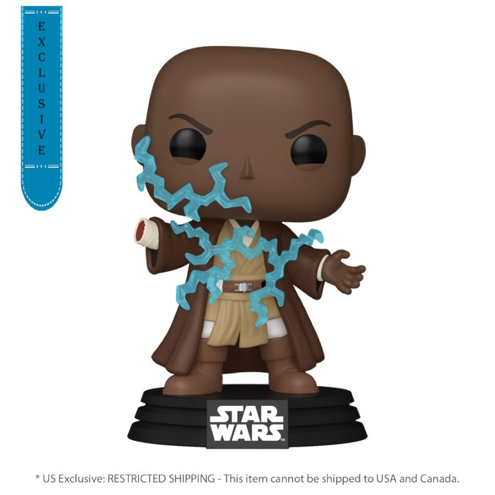 Star Wars: Revenge of the Sith – Mace Windu Electricity US Exclusive Glow Pop! Vinyl [RS]