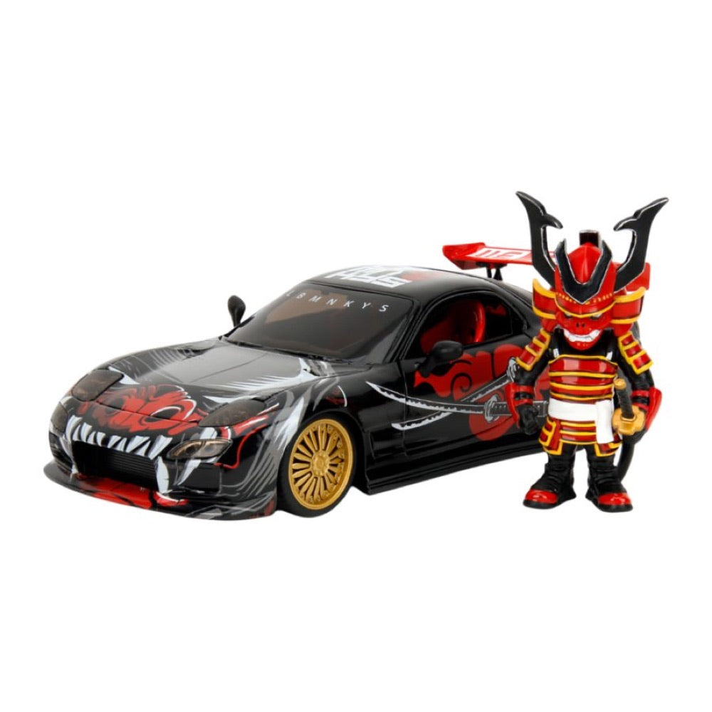 Lab Monkeys – 1:24 Mazda RX-7 Diecast Vehicle with SARU 3.25″ Figure