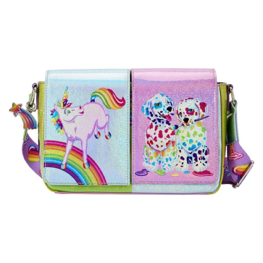 Lisa Frank – Holographic Glitter Color Block Crossbody Bag