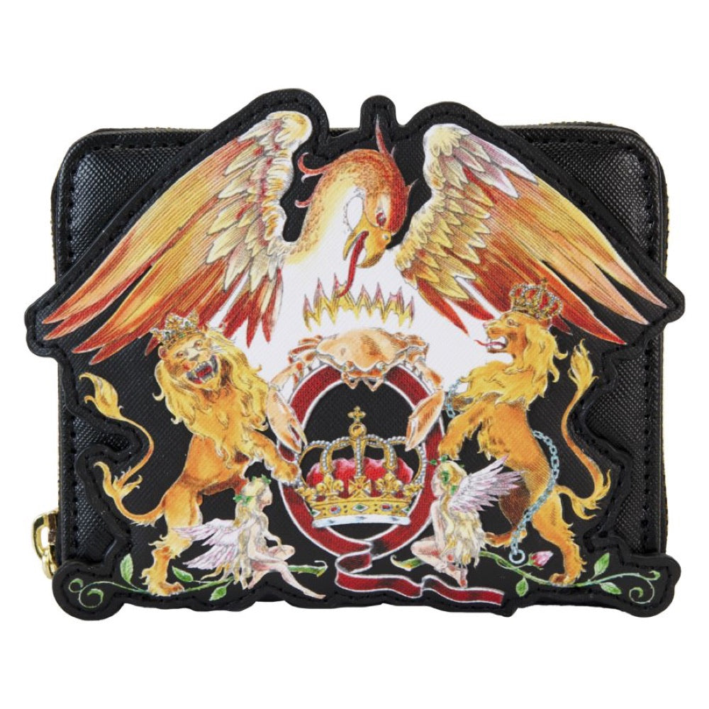 Queen – Logo Crest Zip Around Wallet
