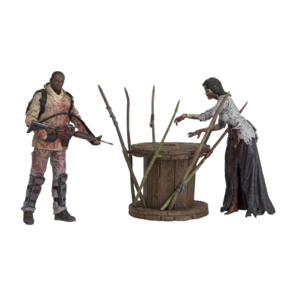 The Walking Dead – 7″ Morgan with Impaled Walker & Spike Trap Action Figure Set
