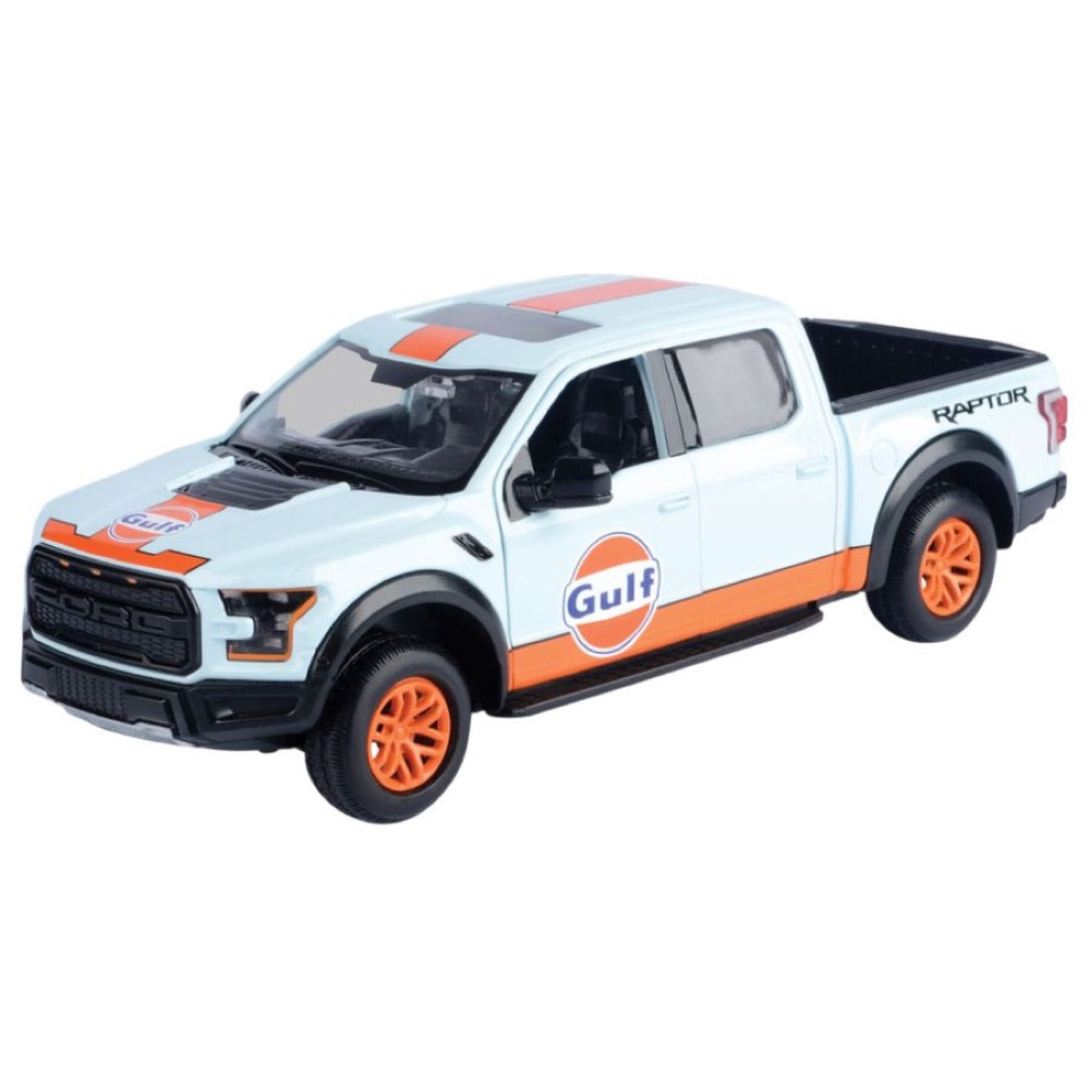 Gulf Collection – 2017 Ford F-150 Raptor With Gulf Livery 1:27 Scale Diecast Vehicle